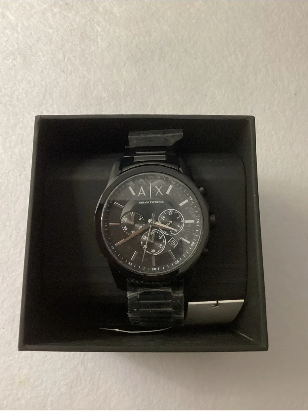 A/X Armani Exchange Chronograph Black Stainless Steel Bracelet Watch 44mm